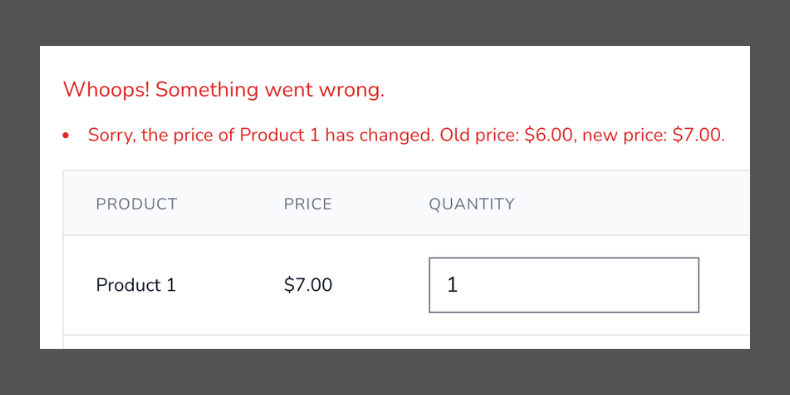 Laravel Validation: Stock/Price Change with or without Livewire